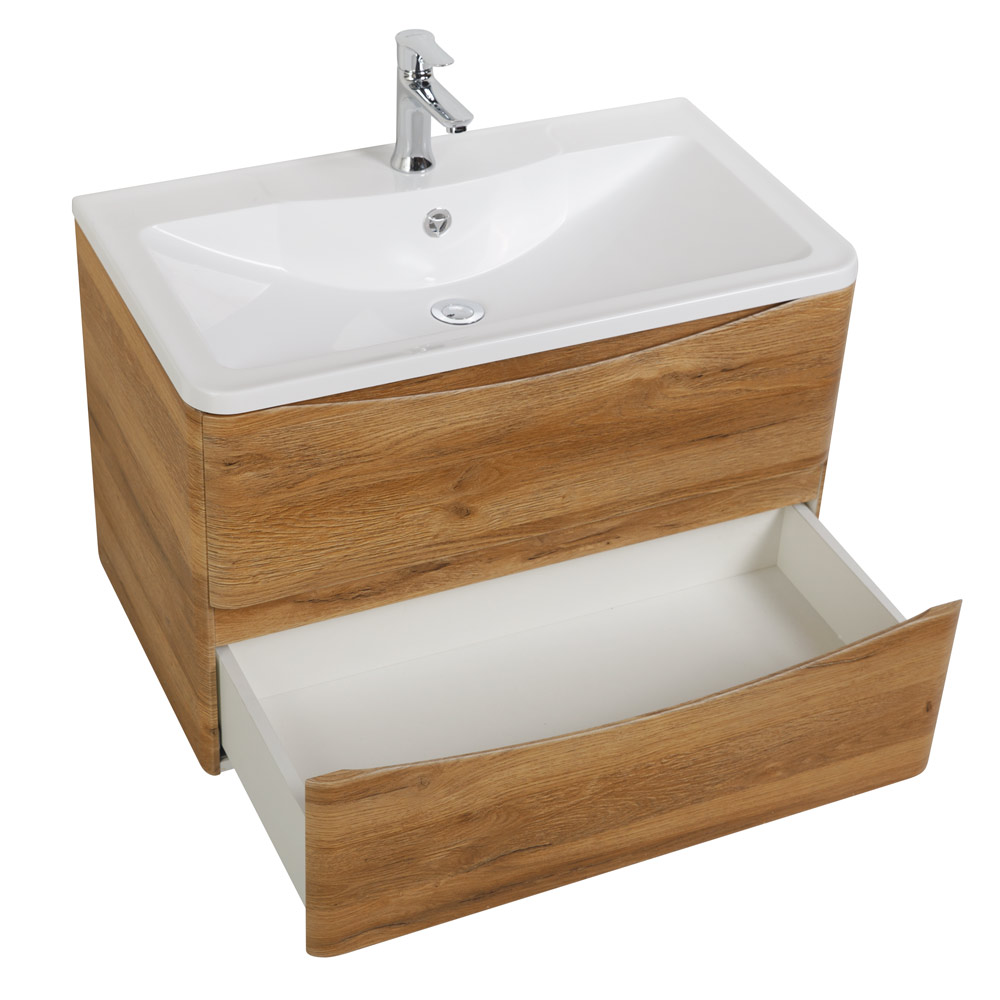 Приобрести belbagno тумба с раковиной acqua 90 см, подвесная rovere rustico, белая раковина