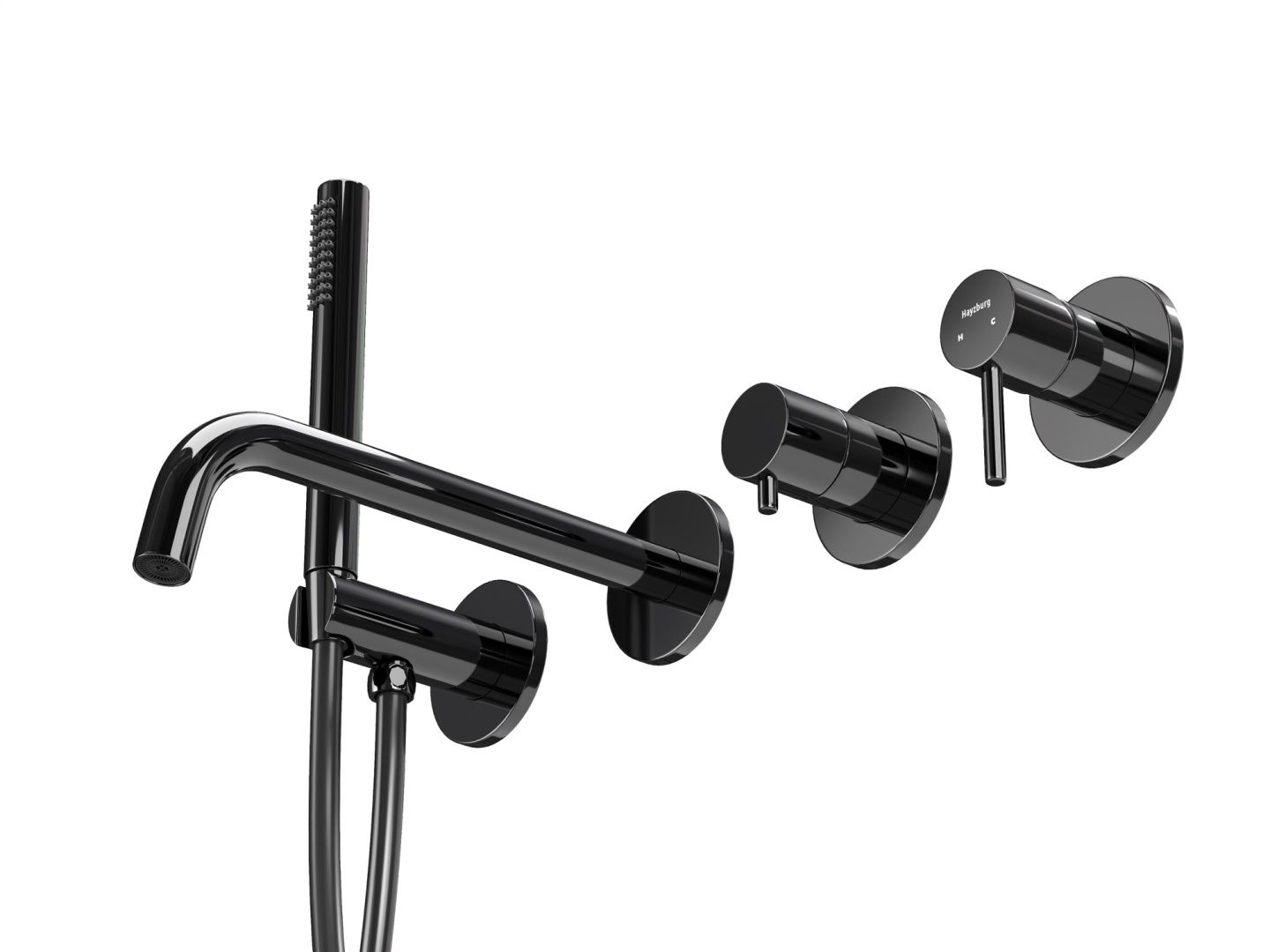 Приобрести hayzburg встраиваемый смеситель для ванны и душа, черный хром hb-2004bch