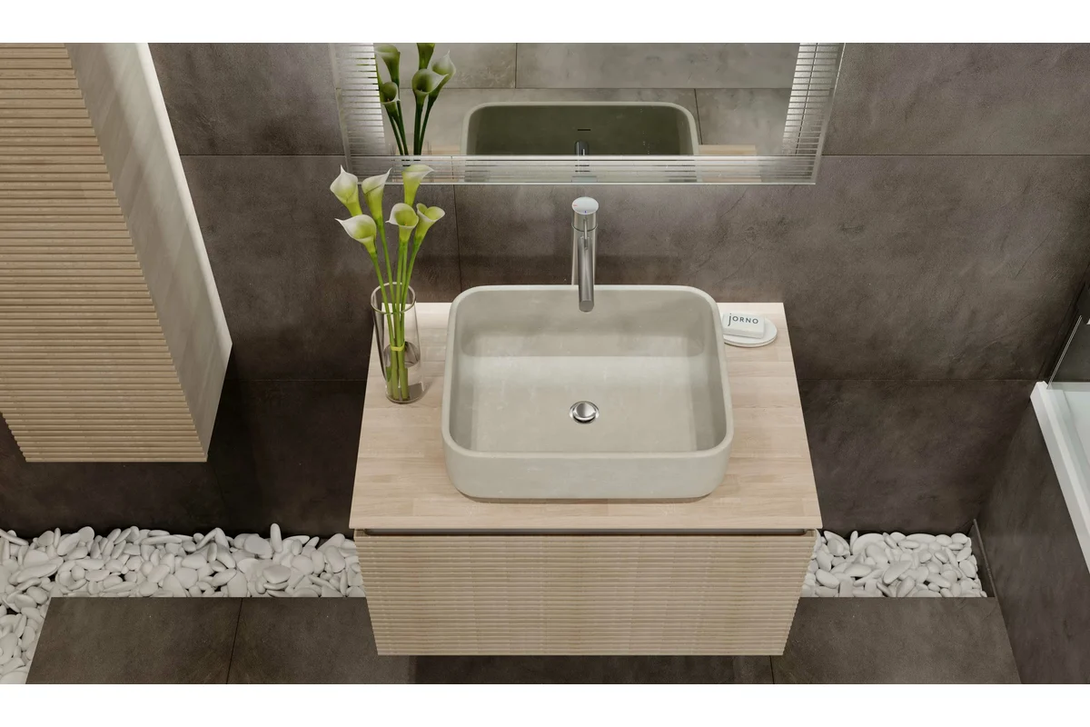 Приобрести jorno тумба подвесная karat 80 см со столешницей, светлый бук