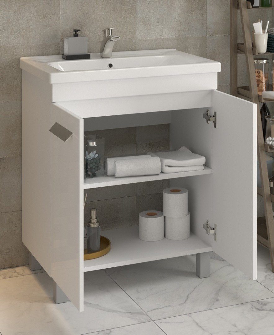 Приобрести vigo тумба с раковиной nova 70см, 2 дверцы, напольная, белая tn.nov.mir.70.2d