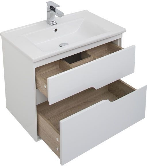 Приобрести aquanet тумба с раковиной модена 75 см, белая 00212662