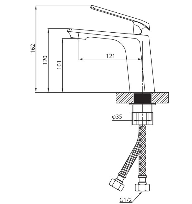 Приобрести cмеситель для раковины vieir chiaro 162 мм, черный\хром v332511c
