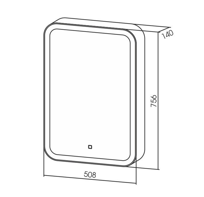 Приобрести зеркало-шкаф azario фиджи 50,8х75,6 см c подсветкой и диммером led-00002362