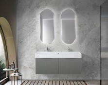 Cezares Тумба подвесная с раковиной PREMIUM 120 см Plisse Grigio nuvola, серая 55449