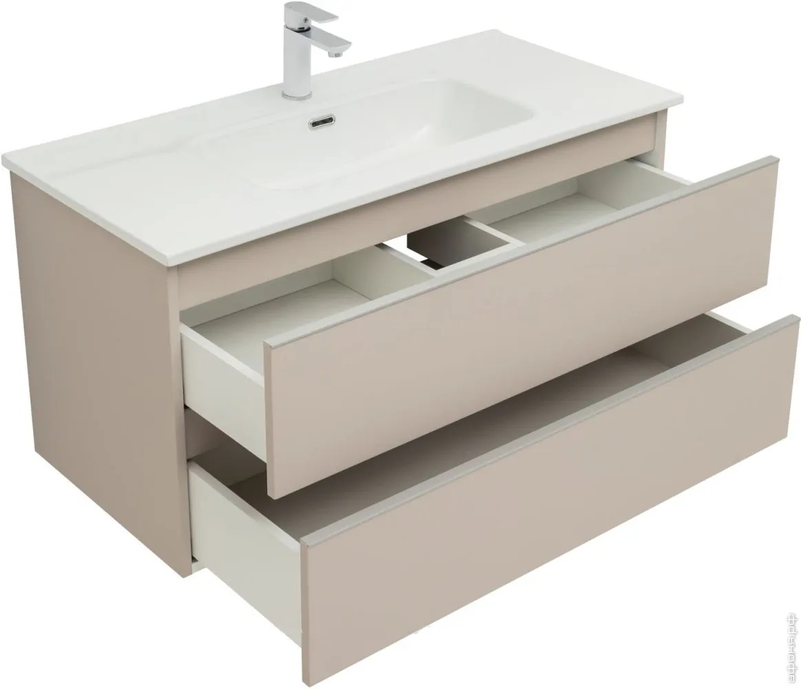 Приобрести aquanet тумба с раковиной вега 100 см, бежевый