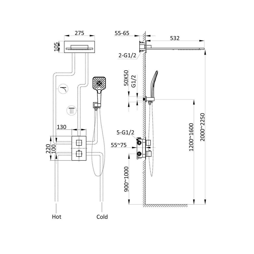Приобрести vincea встраиваемая душевая система с термостатом, хром vsfw-103tch