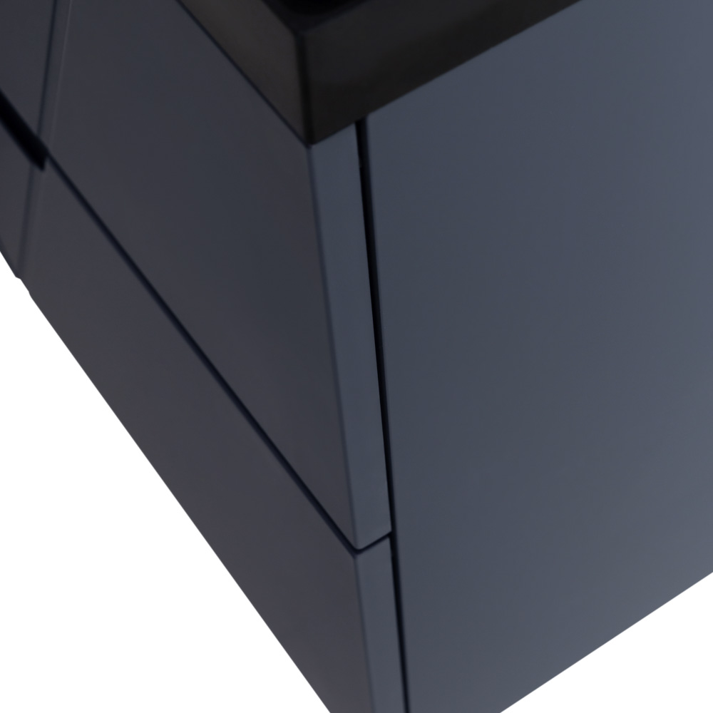 Приобрести belbagno тумба с раковиной vittoria 100 см, подвесная grigio opaco, чёрная раковина