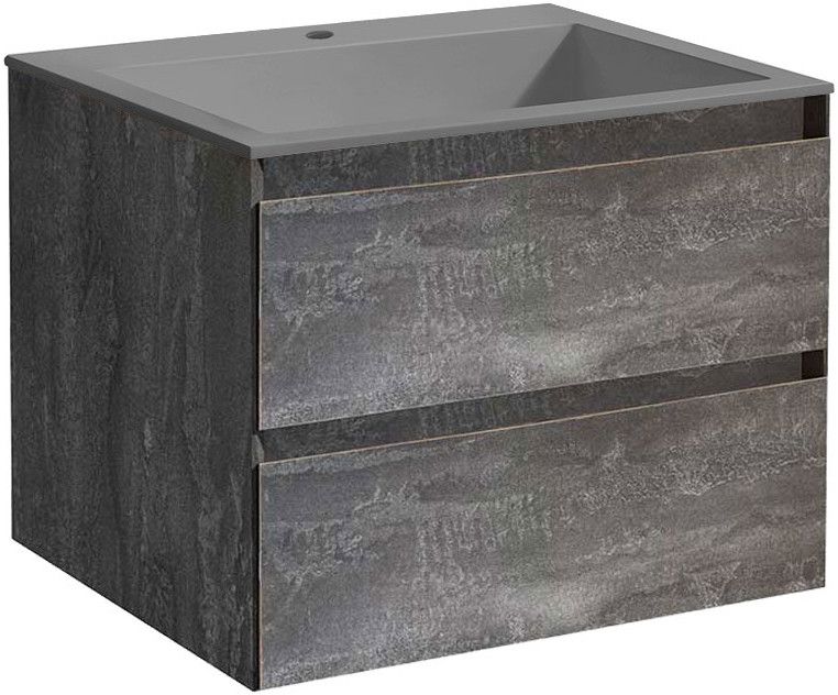 Приобрести vincea тумба подвесная luka 60 см, серый камень с серой раковиной vmc-2l600gs;vcb-13600g