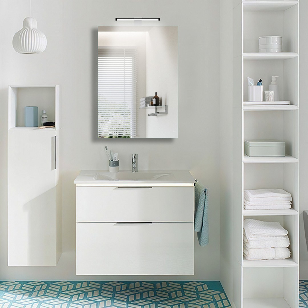 Приобрести azario зеркало-шкаф 50х70 см. алюминиевый корпус, с подсветкой, сенсорный вкл. диммер, белый az-zc-022cs