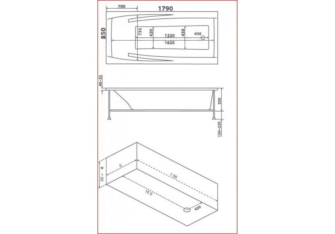 Приобрести bas акриловая ванна эвита 180*85