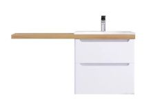 Jorno Тумба подвесная Wood 120 см со столешницей светлое дерево, белая