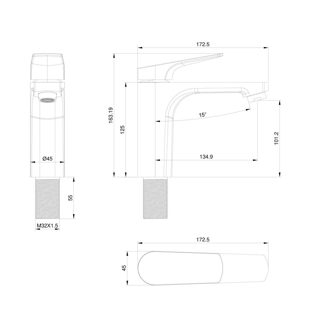 Приобрести смеситель для раковины wonzon & woghand, черный матовый (ww-a40492-mb)