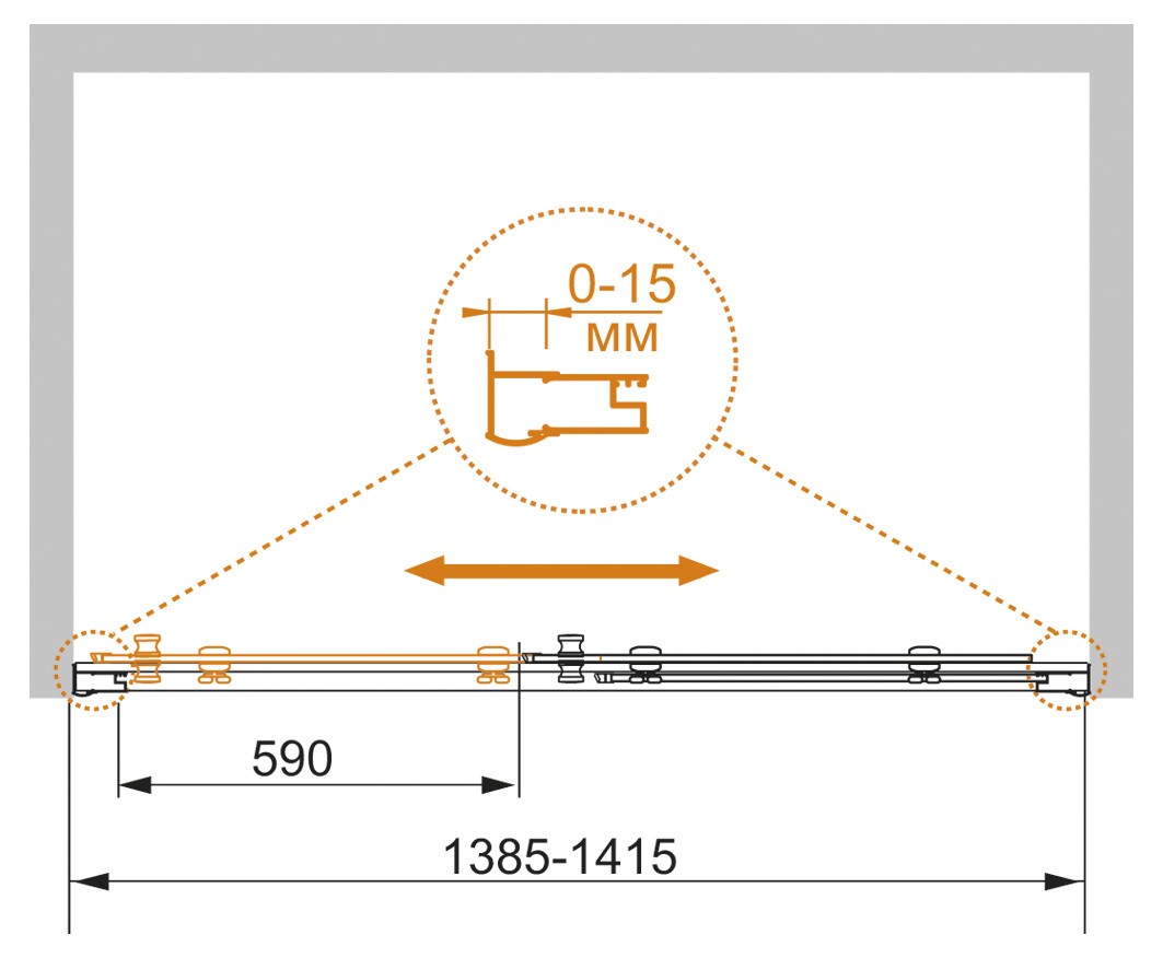 Приобрести cezares дверь душевая pratico 140x185см pratico-bf-1-140-c-cr