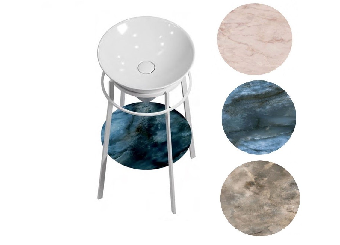 Приобрести стойка с раковиной kerama marazzi , cono 44 см, цвет: белый матовый,