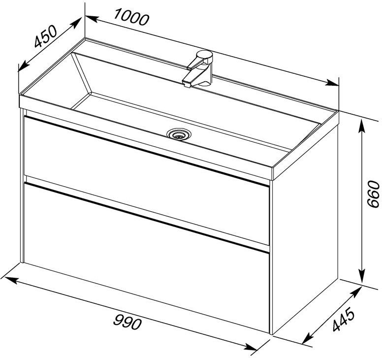 Приобрести aquanet тумба с раковиной гласс 100 см, белая