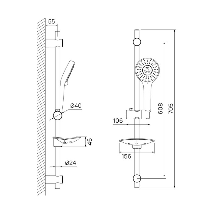 Приобрести iddis душевой гарнитур aquajoy 705мм, хром aqu3f00i16