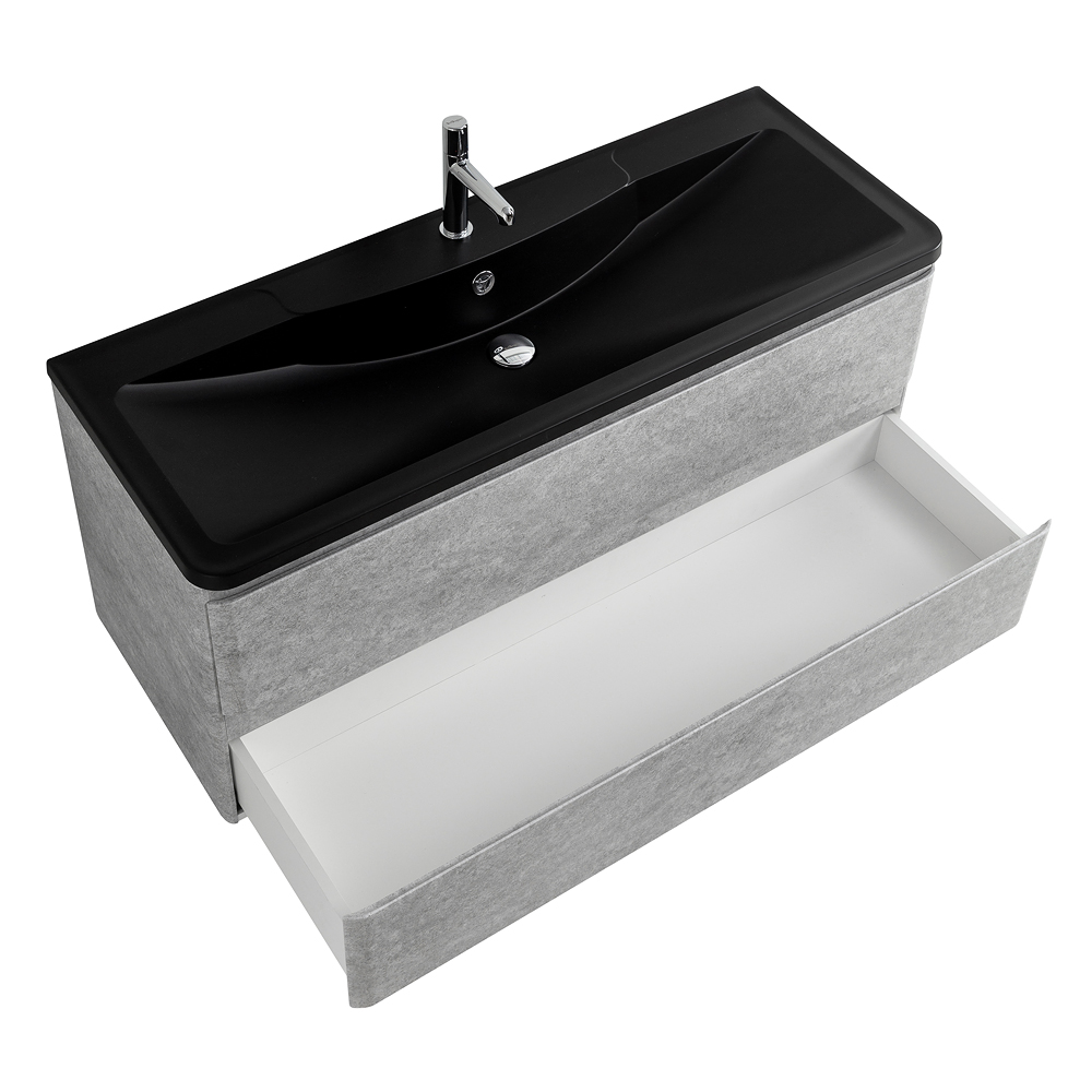 Приобрести belbagno тумба с раковиной albano 120 см, подвесная cemento verona grigio, чёрная раковина