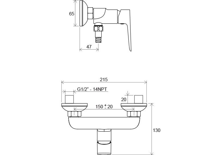 Приобрести смеситель для душа ravak classic сl 032.00/150 x070084