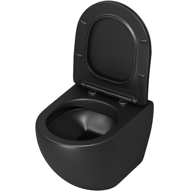 Приобрести grossman унитаз подвесной color с крышкой дюропласт, микролифт, черный матовый gr-4455bms