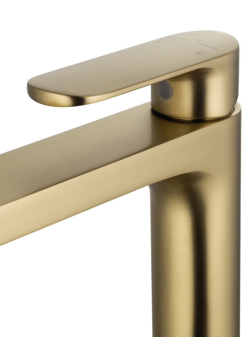 Приобрести смеситель для раковины высокий wonzon & woghand, брашированное золото (ww-h1034-bg)