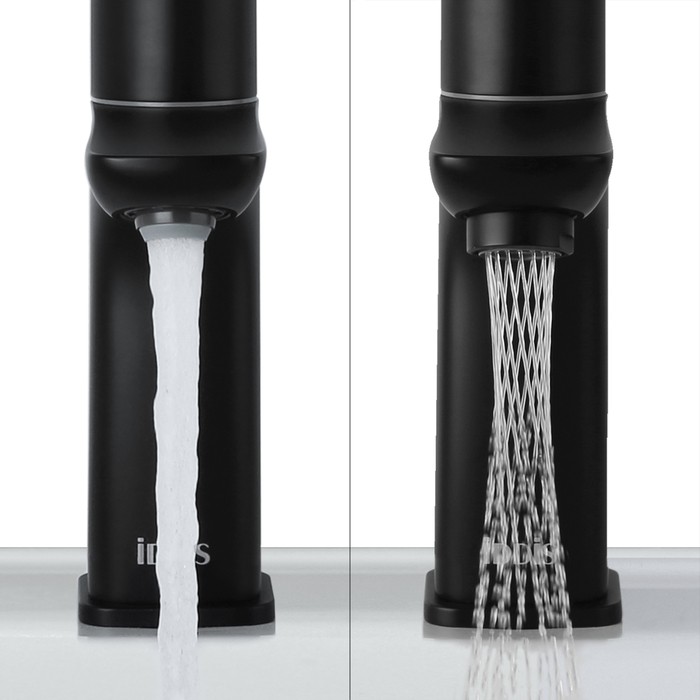 Приобрести iddis смеситель для раковины slide push control 182мм, черный матовый sliblbti01