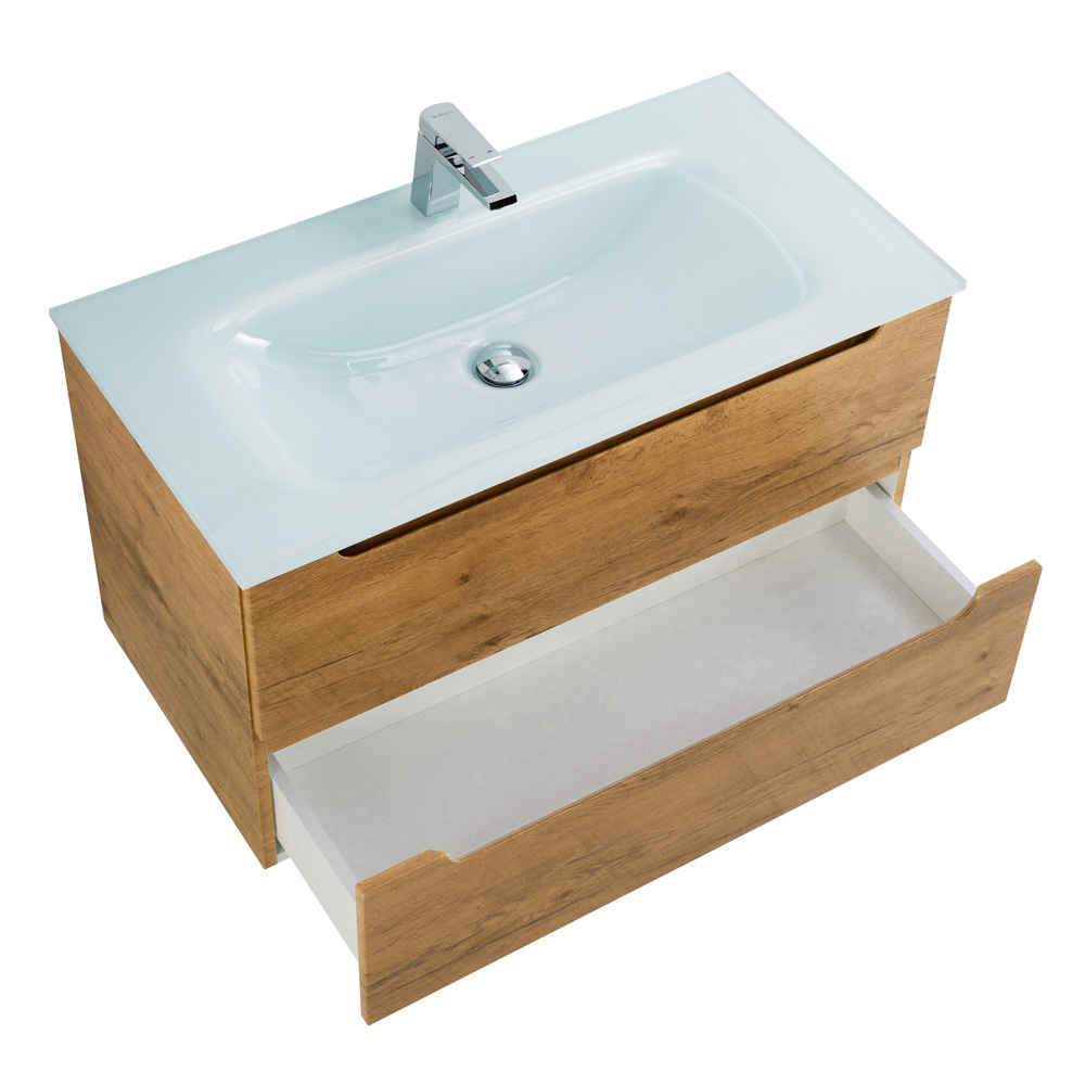 Приобрести belbagno тумба с раковиной etna 100 см, подвесная rovere nature, стеклянная раковина