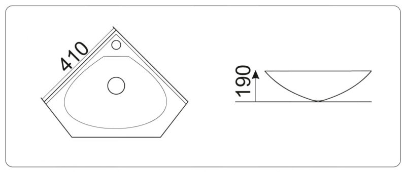 Приобрести раковина угловая ceramalux 41 см 9068в