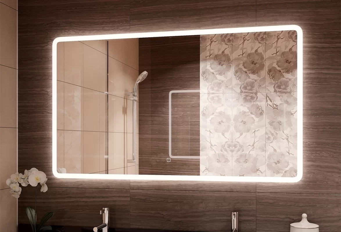 Приобрести continent зеркало с подсветкой demure 120х80 см, белое