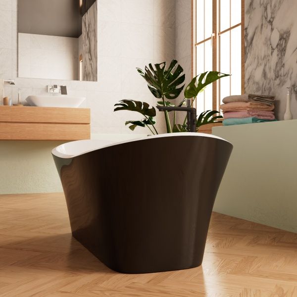 Приобрести frank акриловая ванна f6104 white/black,170х75 см, отдельностоящая