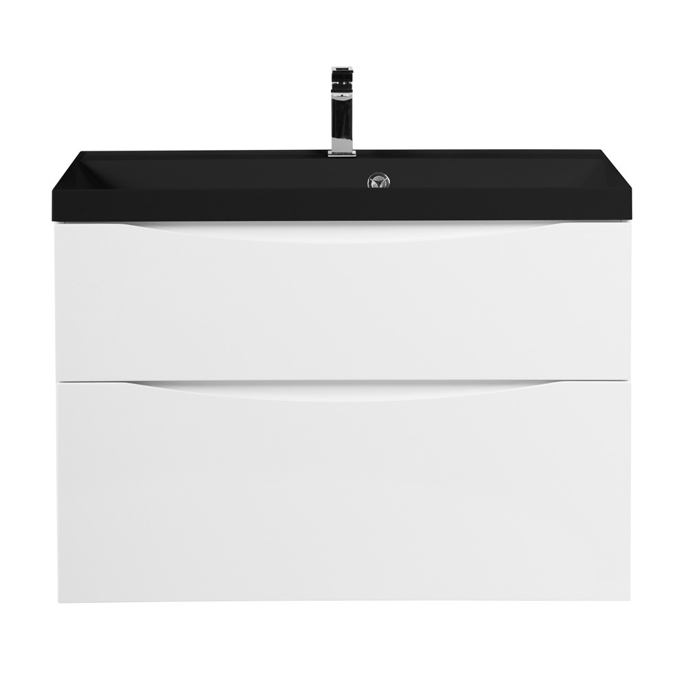 Приобрести belbagno тумба с раковиной marino-h60 90 см, подвесная bianco lucido, черная раковина