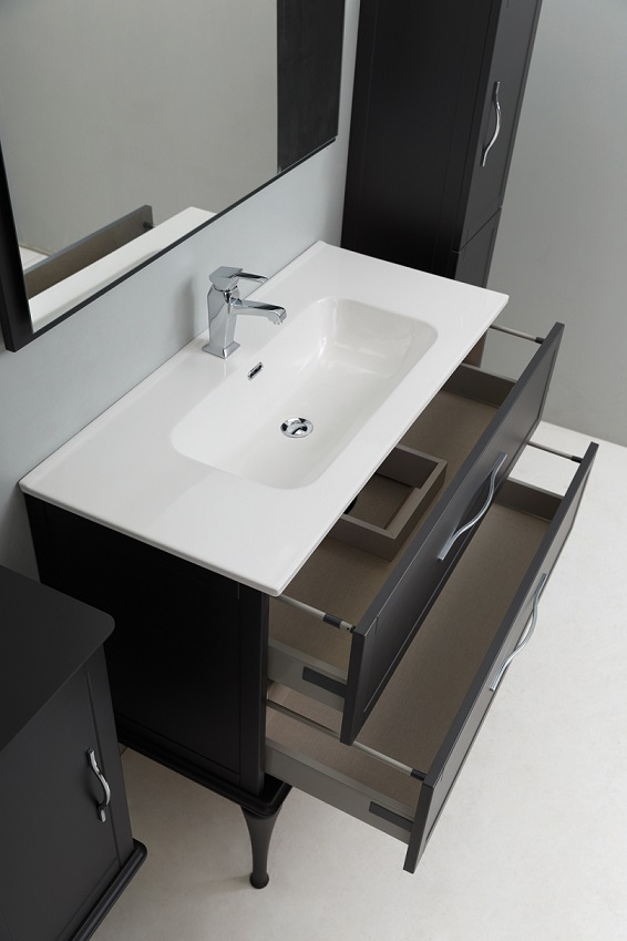 Приобрести cezares тумба подвесная с раковиной tiffany 100 см nero grafite, темный графит 54952