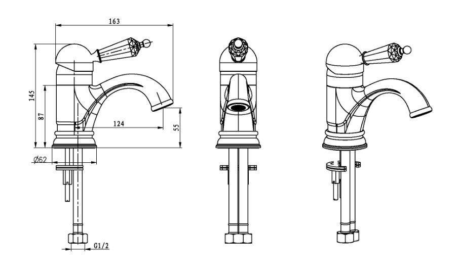 Приобрести boheme смеситель для раковины brillante, хром 341