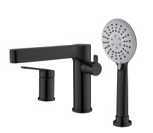 BelBagno Смеситель на борт ванны DELTA, черный DEL-BVD3-NERO