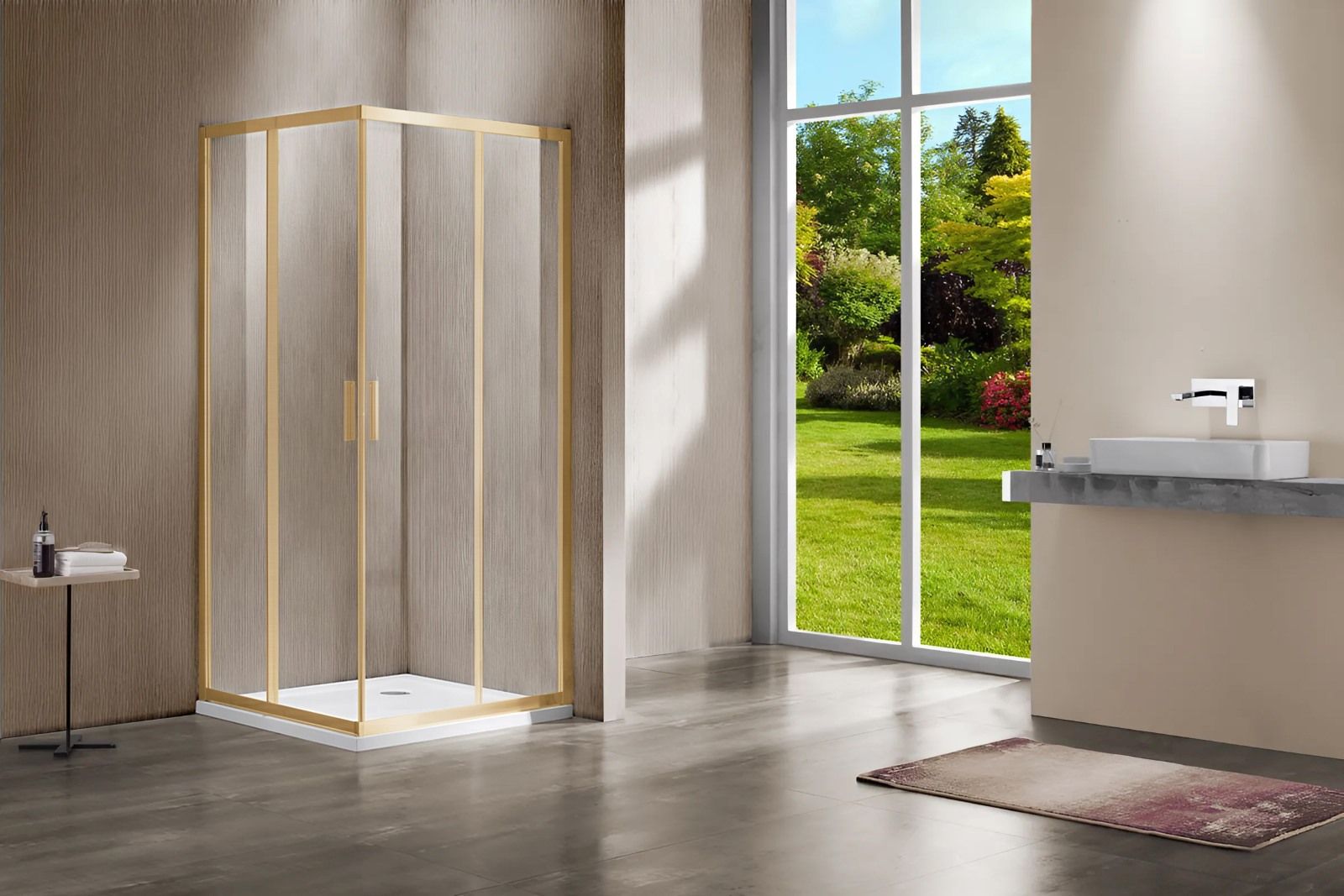 Приобрести vincea душевое ограждение garda 90х100 см, прозрачное, золото vss-1g9010clg