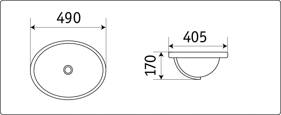 Приобрести раковина - встраиваемая сверху ceramalux 49 см 1203