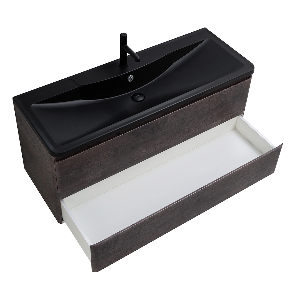 Приобрести belbagno тумба с раковиной albano 120 см, подвесная rovere nature grigio, чёрная раковина