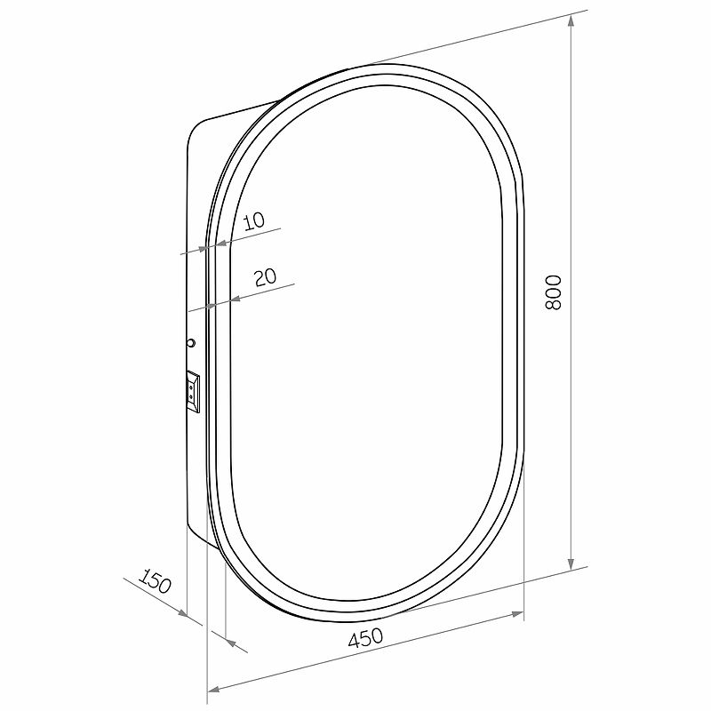 Приобрести continent зеркало шкаф с подсветкой elmage black 45х80 см, сенсорный включатель, черное