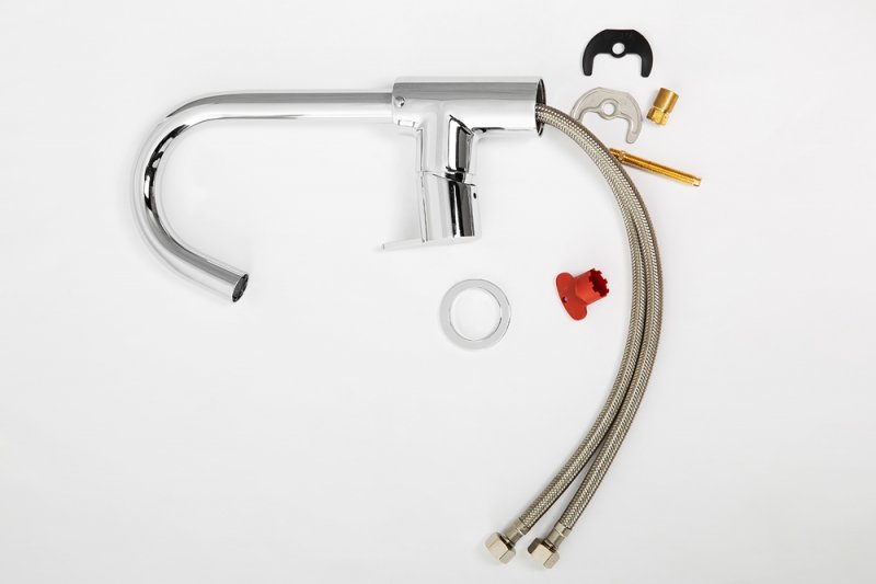 Приобрести cezares смеситель для кухни с высоким изливом leaf, хром leaf-lsm-a