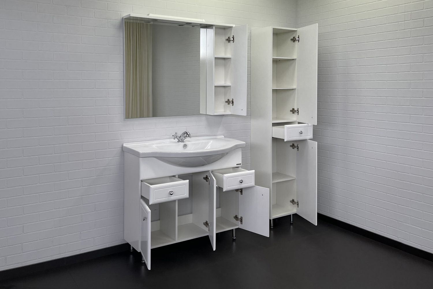 Приобрести сomforty зеркало-шкаф "сочи-100" белый глянец