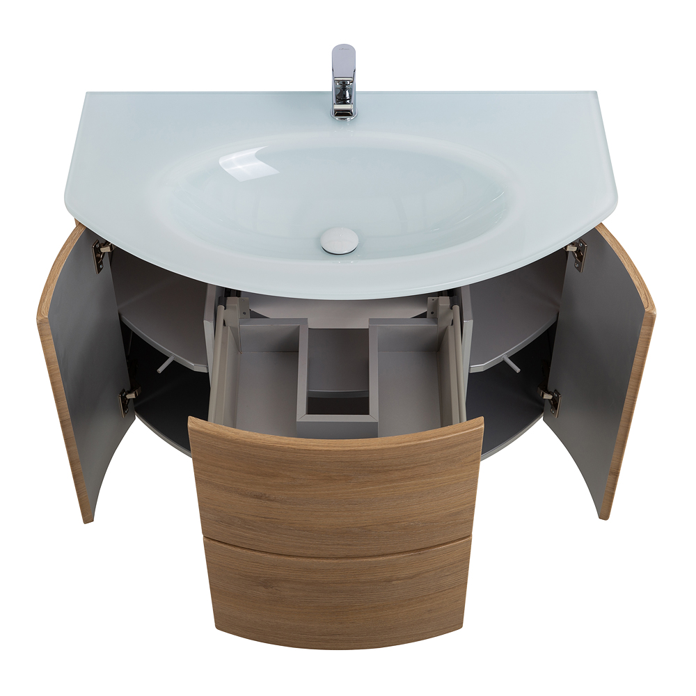 Приобрести cezares тумба подвесная с раковиной eden 91 см rovere tabacco, стекло, дерево 55073