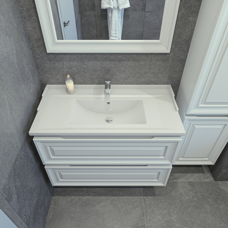 Приобрести caprigo тумба с раковиной подвесная ponza 90 см, белая 13523-в231