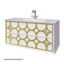Caprigo Тумба с раковиной CAPRICE 100 см, белая/золото, эмаль
