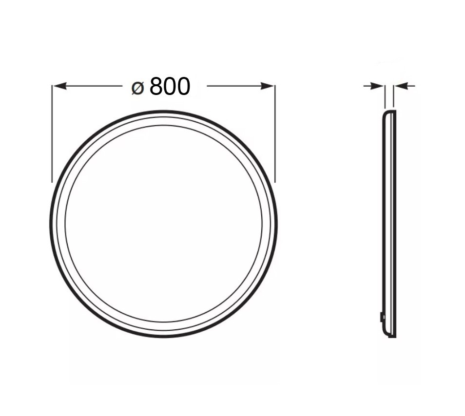 Приобрести azario зеркало classico cerchio 80х80 см, белый, с подсветкой, сенсорный выключатель, диммер cs00079360