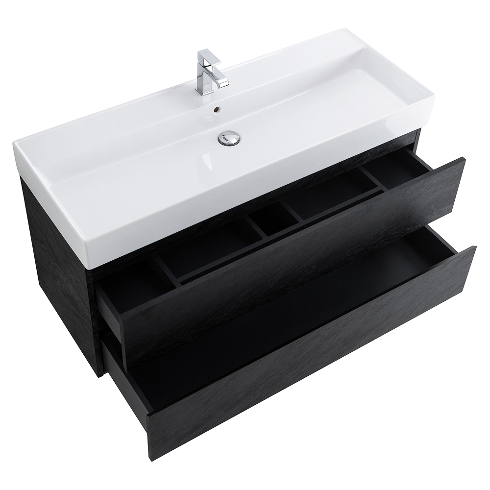 Приобрести cezares тумба подвесная с раковиной molveno 46 120 см nero, черная molveno 46-120-2c-so-nc