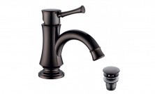 LEMARK Смеситель для раковины Peretto с донным клапаном, черный\бронза LM6306RB