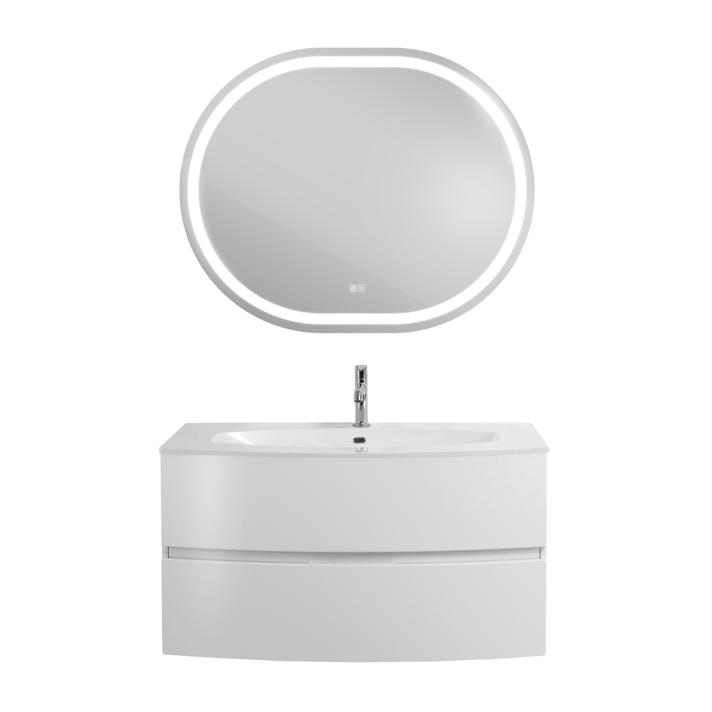 Приобрести cezares тумба подвесная с раковиной elettra 100 см bianco opaco, литьевой мрамор, белый 55525