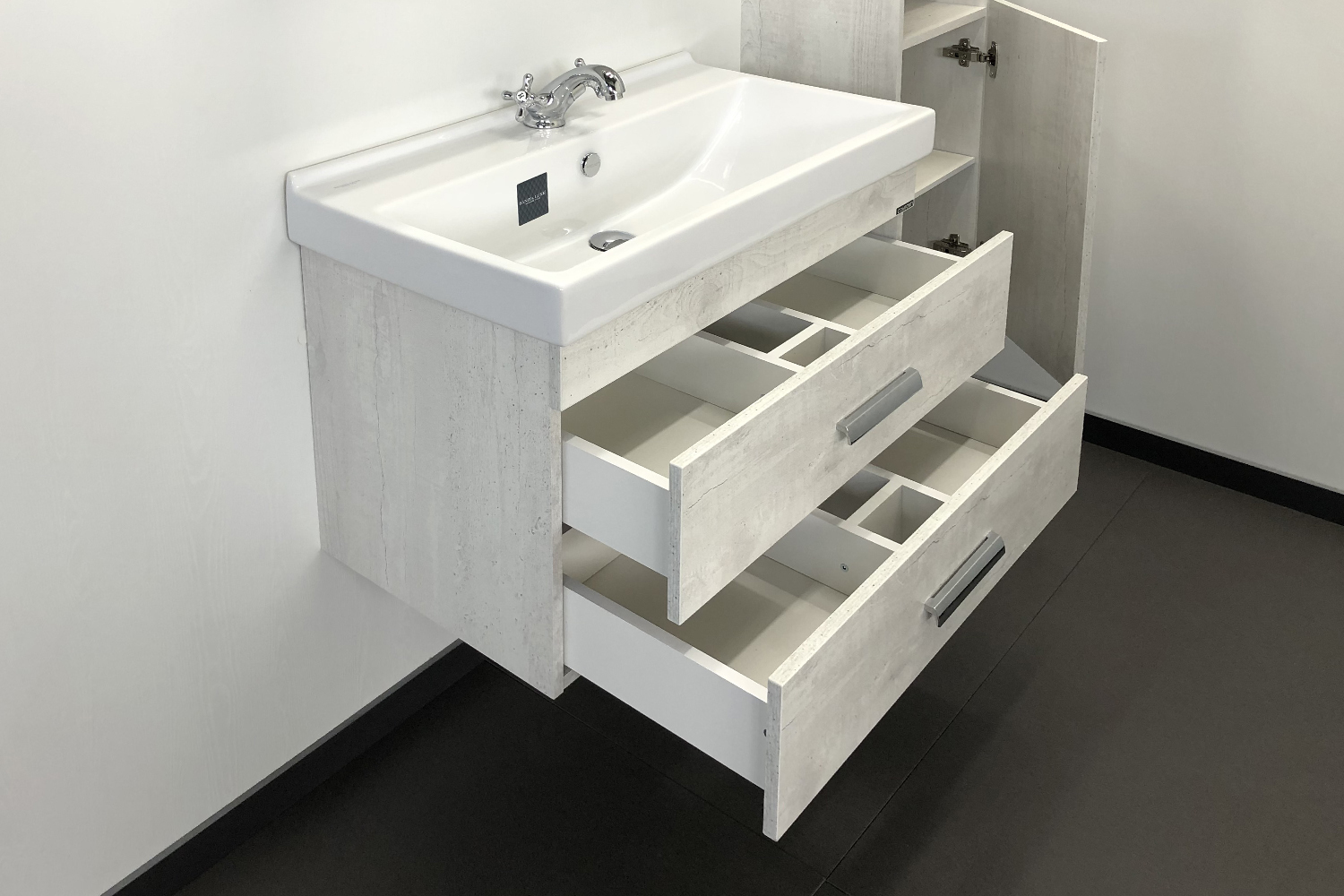 Приобрести сomforty тумба с раковиной "никосия-80п" дуб белый