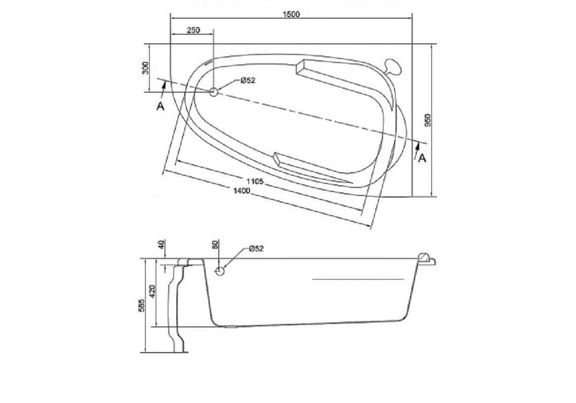 Приобрести акриловая ванна cersanit joanna 150x95 см правая