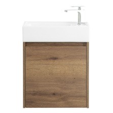 BelBagno Тумба с раковиной KRAFT MINI 50 см, подвесная Rovere Tabacco левосторонняя, белая раковина