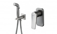 LEMARK Смеситель Bronx с гигиеническим душем, скрытый монтаж, графит LM3719GM